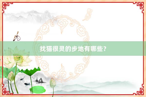 找猫很灵的步地有哪些?